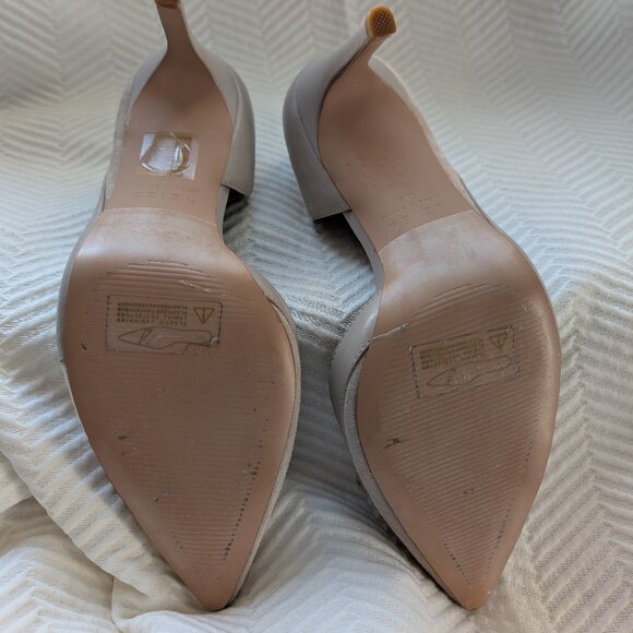 Reiss August Point Toe Court Shoes Leather & Suede Neutral Nude Size 40 Size 9.5 - Picture 6 of 8